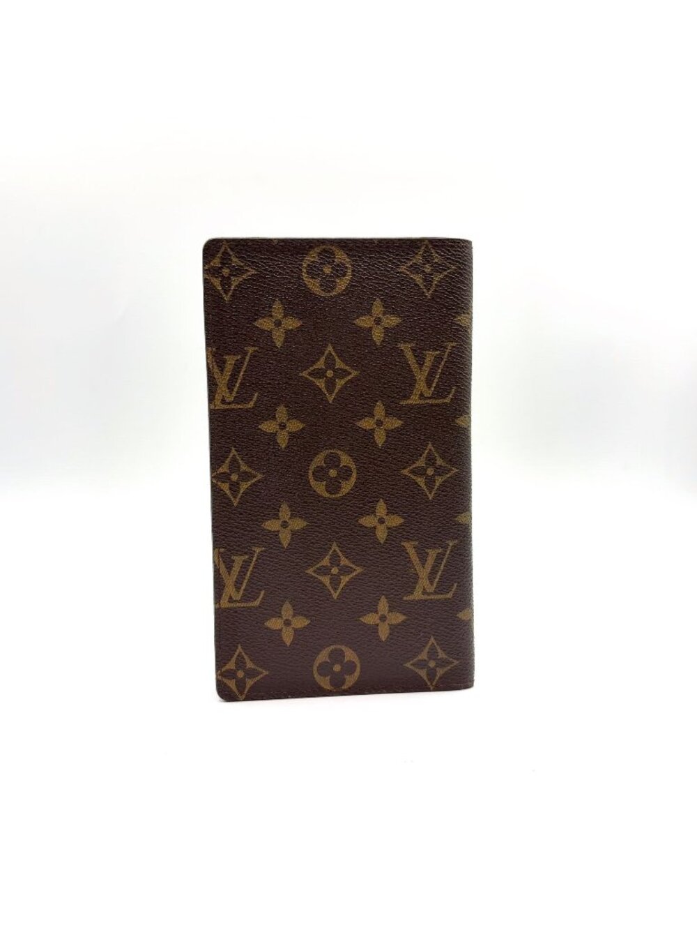 Louis Vuitton Porto Chequier Cartes Credit Monogram Leather Brown Bifold Wallet